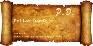 Pallos Donát névjegykártya